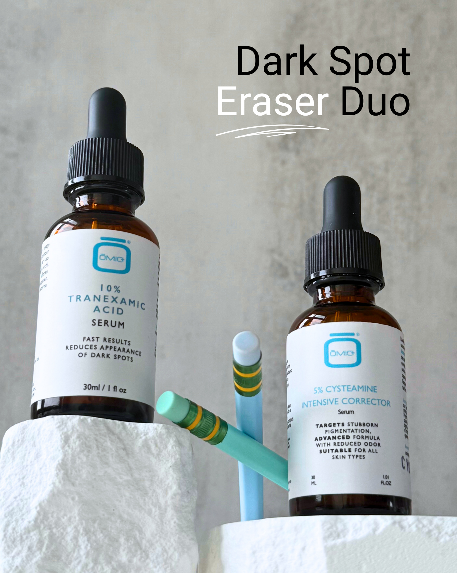 Dark Spot Eraser Duo - Tranexamic Acid + Cysteamine Serums - omicskincare