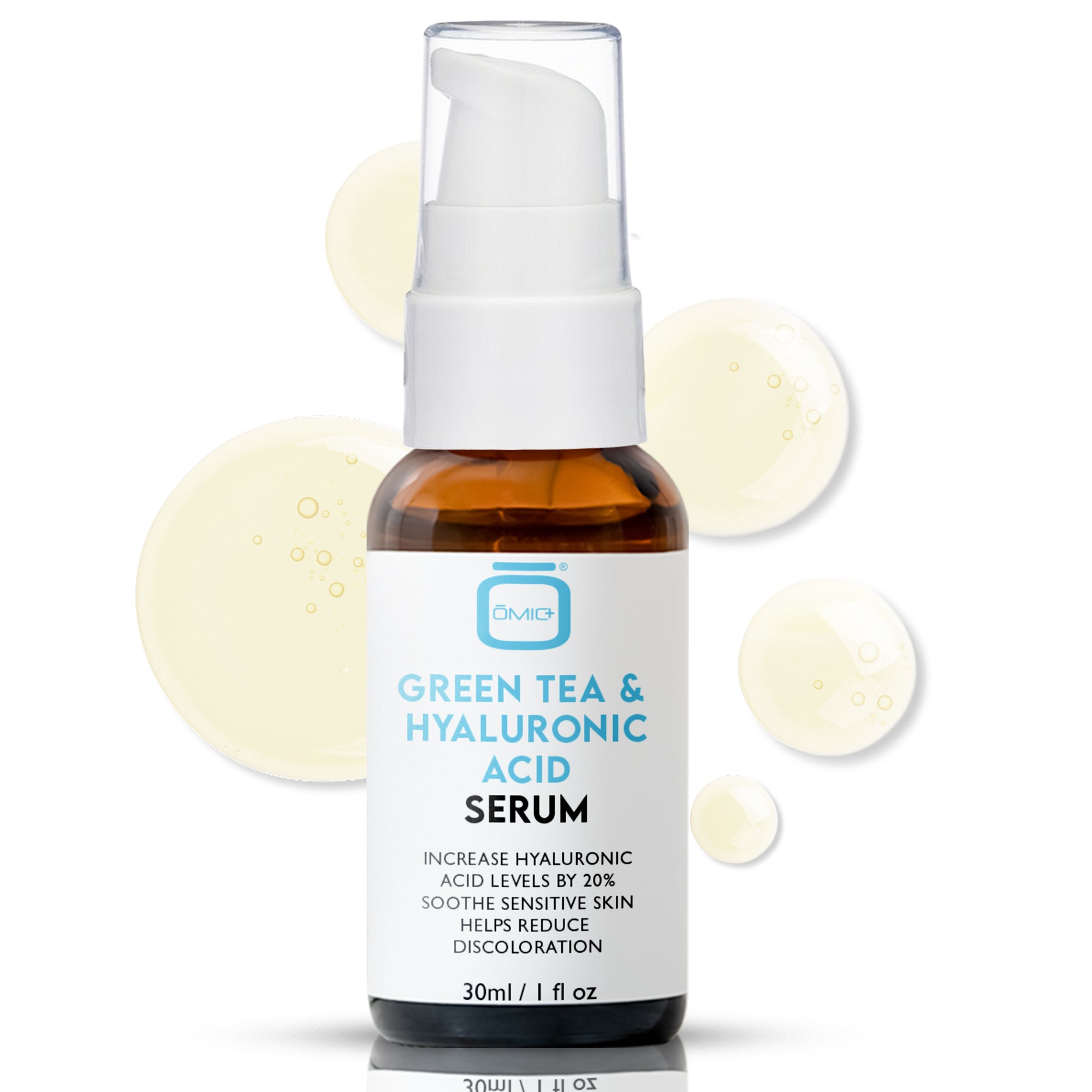 Omic+ Green Tea And Hyaluronic Serum - Soothe Sensitive Skin 30ml - omicskincare